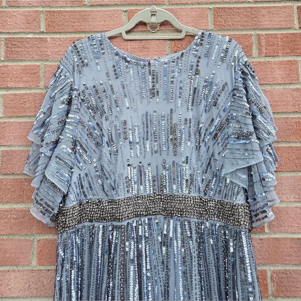 Mac Duggal Silver Sequin Maxi Dress - Picture 4 of 8
